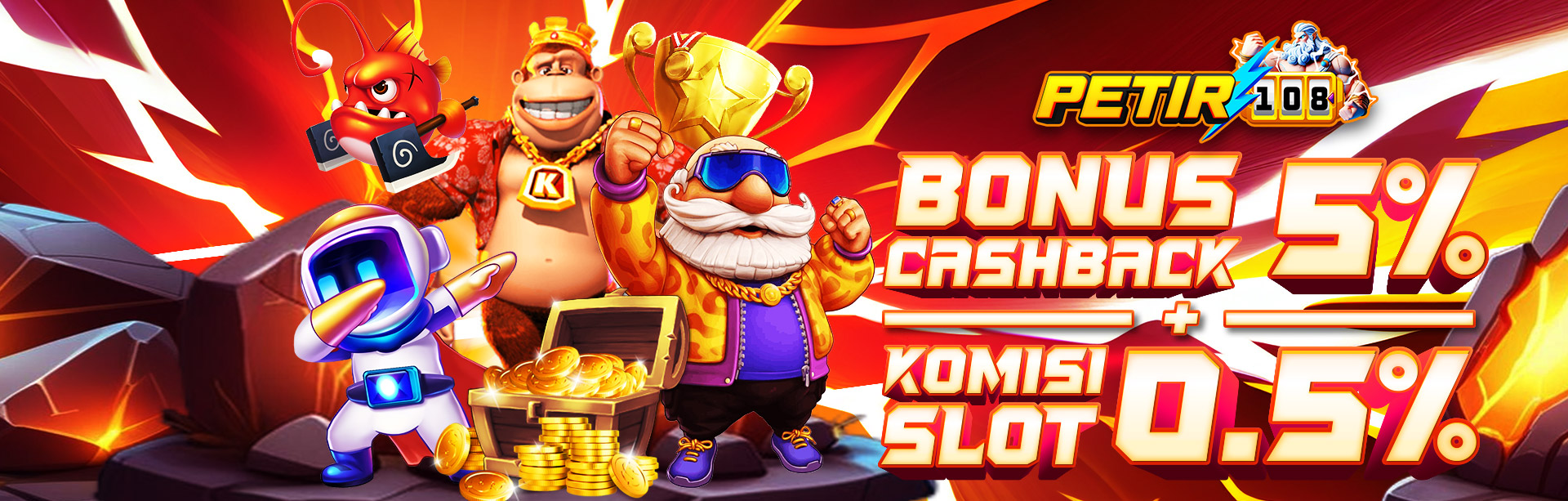 BONUS CASHBACK 5% + KOMISI 0.5% SLOT