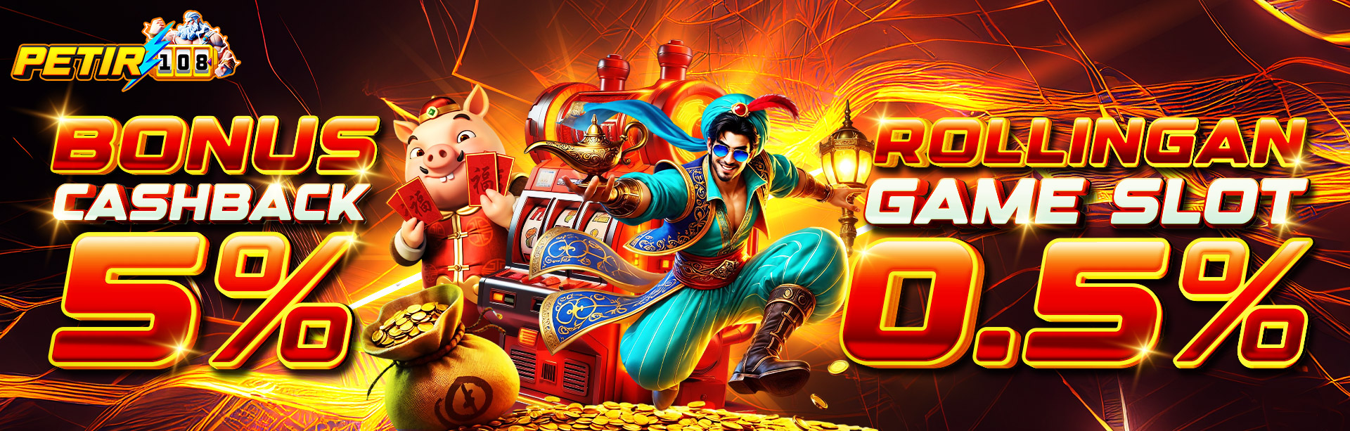 BONUS CASHBACK 5% + KOMISI 0.5% SLOT