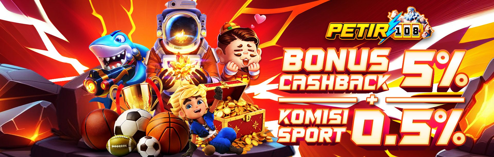 BONUS CASHBACK 5% + KOMISI 0.5% SPORT